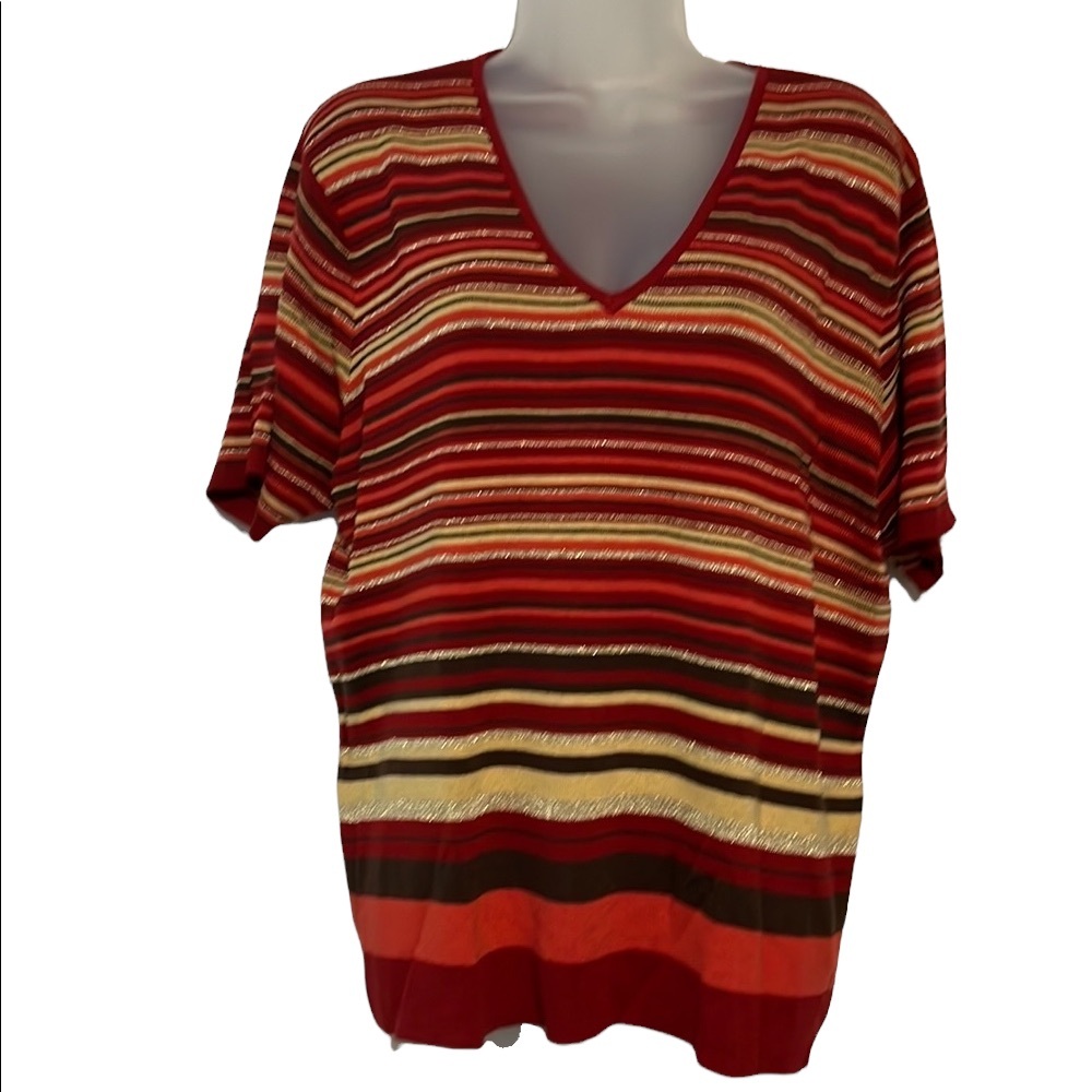 3 for $45 💙 NWT Emma James | Red/gold Striped Sweater | Size 2|